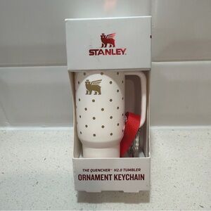 Stanley White & Gold Ornament Keychain Tumbler NEW